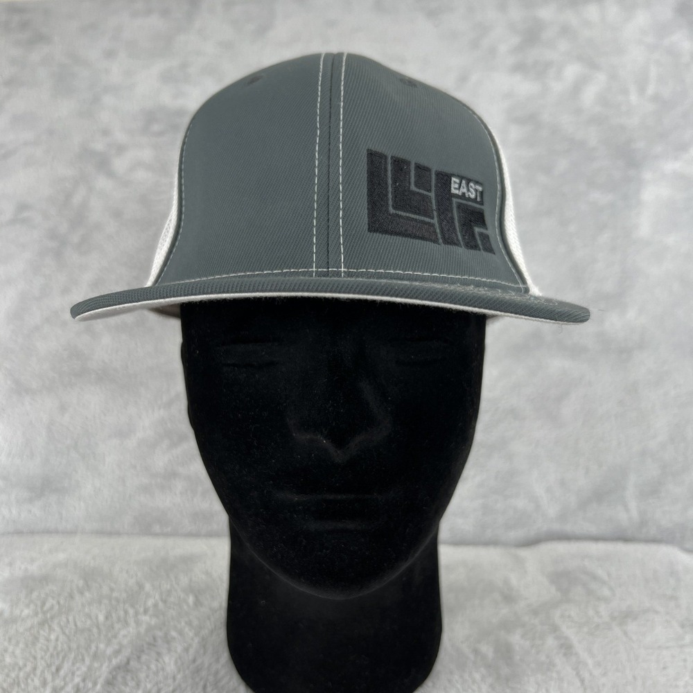 Pacific Headwear D-Series 405 Mesh Trucker Hat L-XL Grey White Snapback Cap